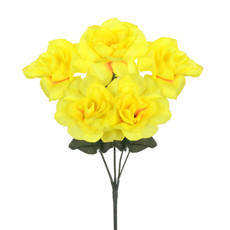 Imagem de BUQUÊ DECORATIVO DE ROSAS ESPECIAIS AMARELAS EM PLÁSTICO MOLDÁVEL 30X13CM - GRILLO - Grillo Ltda