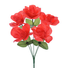 Imagem de BUQUÊ DECORATIVO DE ROSAS ESPECIAIS VERMELHAS EM PLÁSTICO MOLDÁVEL 30X13CM - GRILLO - Grillo Ltda