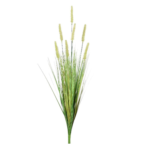 Imagem BUQUÊ LONGO DE CATTAIL VERDE DE PLÁSTICO MOLDÁVEL E FLOR FLOCADA 90X40CM - GRILLO