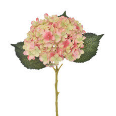 Imagem de HASTE HORTENSIA COM FOLHAS SALMÃO 26X52CM - GRILLO 51223 - Grillo Ltda