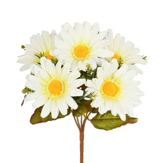 Imagem BUQUÊ DECORATIVO DE GERBERA CREME EM PLÁSTICO MOLDÁVEL 30X20 CM - GRILLO