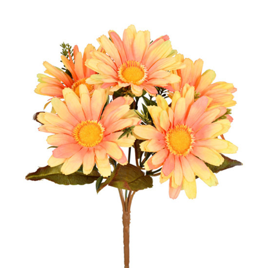 Imagem BUQUÊ DECORATIVO DE GERBERA COR LARANJA MANTEIGA EM PLÁSTICO MOLDÁVEL - GRILLO