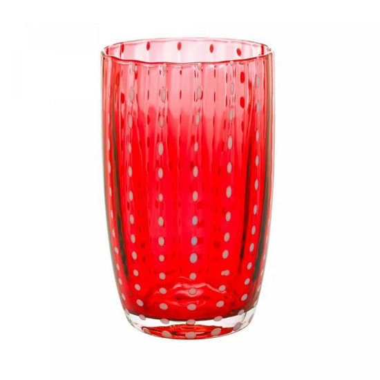 Imagem CONJUNTO 2 COPOS ALTOS DE VIDRO ORQUÍDEA VERMELHO 500ML - WOLFF