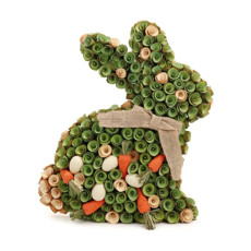 Imagem de COELHO DECORATIVO COM FLORES E CENOURAS 8X46X56CM - CROMUS  - Cromus Embalagens Ind E Com Ltda