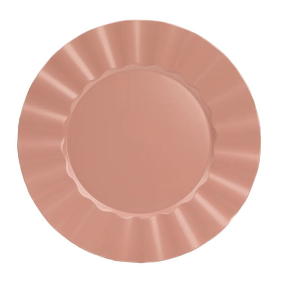 Imagem SOUSPLAT COM BORDA WAVE COR ROSA 33CM - CROMUS 