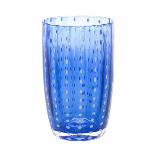 Imagem CONJUNTO 2 COPOS ALTOS DE VIDRO ORQUÍDEA AZUL 500ML - WOLFF