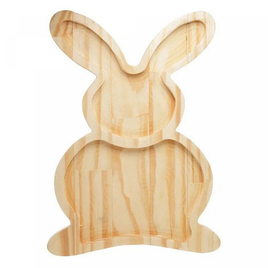 Imagem PETISQUEIRA DE MADEIRA COELHO EASTER PINUS 35CM X 25CM X 1,5CM - WOODART