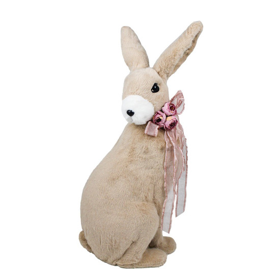 Imagem COELHO DECORATIVO COM LAÇO ROSA 61CM - TOK DA CASA 