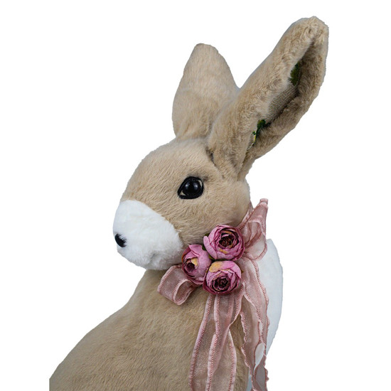 Imagem COELHO DECORATIVO COM LAÇO ROSA 61CM - TOK DA CASA 