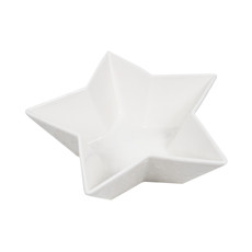 Imagem de BOWL EM FORMATO DE ESTRELA DE CERÃMICA COR BRANCO 25X20X7,5CM - GRILLO 55075 - Grillo Ltda