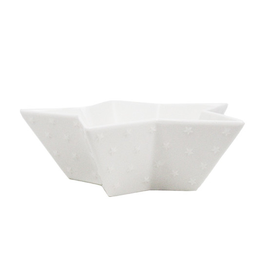 Imagem BOWL EM FORMATO DE ESTRELA DE CERÃMICA COR BRANCO 25X20X7,5CM - GRILLO 55075