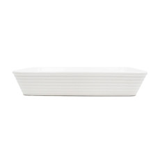 Imagem de TRAVESSA PARA SERVIR COR BRANCO DE CERÂMICA 30X20X5CM - GRILLO 55059 - Grillo Ltda