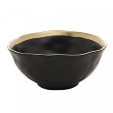 Imagem de BOWL DE PORCELANA DUBAI PRETO E DOURADO 7CM X 15CM - WOLFF - Rojemac Impotacao E Exportacao Ltda