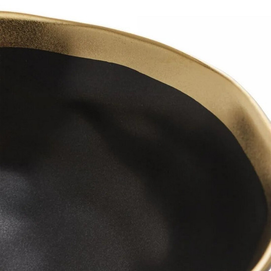 Imagem BOWL DE PORCELANA DUBAI PRETO E DOURADO 7CM X 15CM - WOLFF