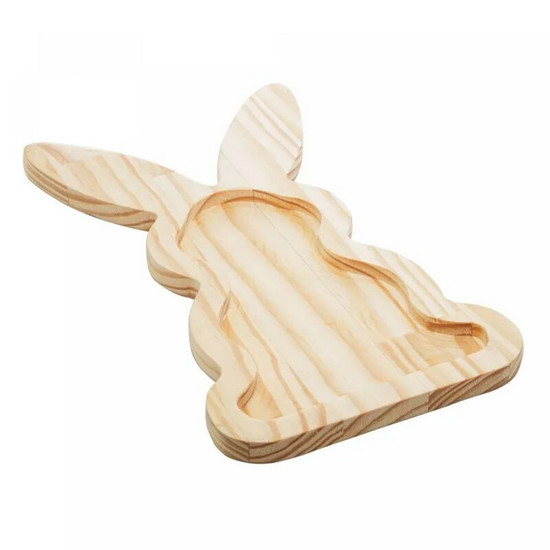 Imagem PETISQUEIRA DE MADEIRA COELHO EASTER PINUS 35CM X 20CM X 1,5CM - WOODART
