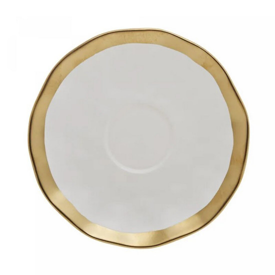 Imagem XÍCARA PARA CAFÉ DE PORCELANA DUBAI BRANCO E DOURADO 90ML - WOLFF