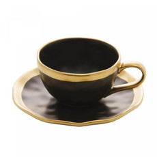 Imagem de XÍCARA PARA CAFÉ DE PORCELANA DUBAI PRETO E DOURADO 90ML - WOLFF - Rojemac Impotacao E Exportacao Ltda