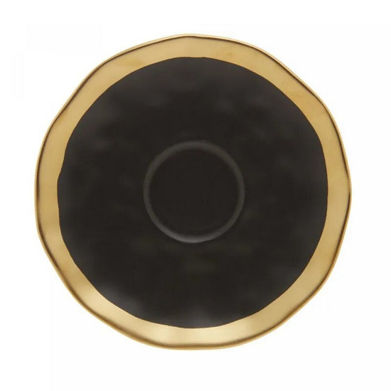 Imagem XÍCARA PARA CAFÉ DE PORCELANA DUBAI PRETO E DOURADO 90ML - WOLFF