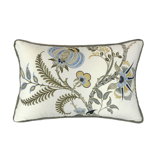 Imagem ALMOFADA SARJA CRU 35X52CM  BORD BOTANIC COM CO FENDI - DECORTEXTIL