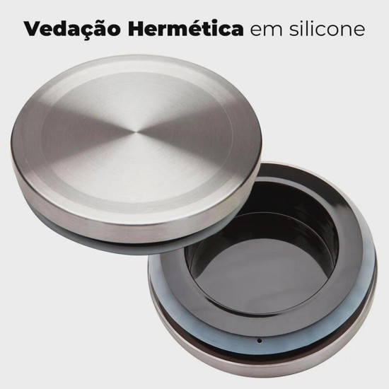 Imagem POTE DE VIDRO COM TAMPA HERMÉTICA BOROSSILICATO E INOX 750ML - LYOR