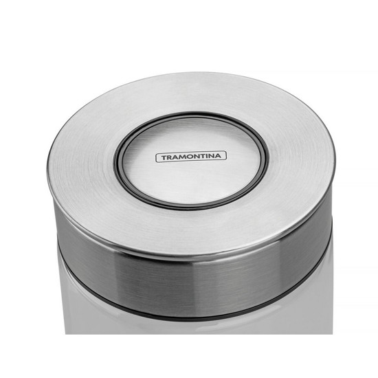 Imagem POTE DE VIDRO TRAMONTINA PUREZZA COM TAMPA DE AÇO INOX 10 CM 0,7 L