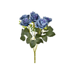 Imagem de BUQUÊ DECORATIVO DE ROSAS COR AZUL EM PLÁSTICO MOLDÁVEL 32X15 CM - GRILLO - Grillo Ltda