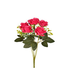 Imagem de BUQUÊ DECORATIVO DE ROSAS COR LILÁS EM PLÁSTICO MOLDÁVEL 32X15 CM - GRILLO - Grillo Ltda
