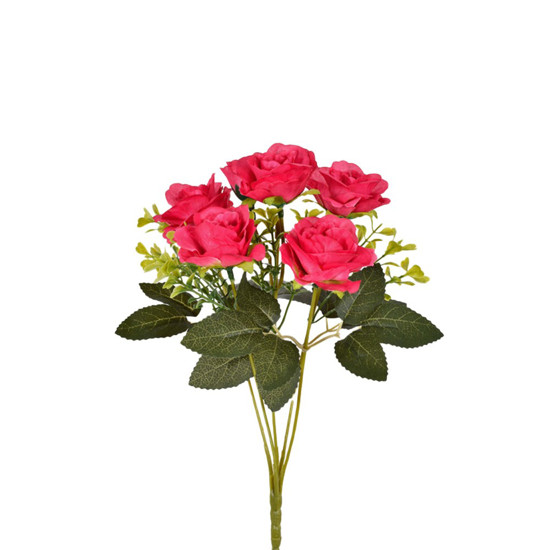 Imagem BUQUÊ DECORATIVO DE ROSAS COR LILÁS EM PLÁSTICO MOLDÁVEL 32X15 CM - GRILLO