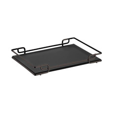 Imagem de BANDEJA LUANA DECORATIVA 39,5 X 70 CM PRETO MATE - TAMPO COURISSIMO PRETO - Haredecor Ind E Com De Utilidades Ltda
