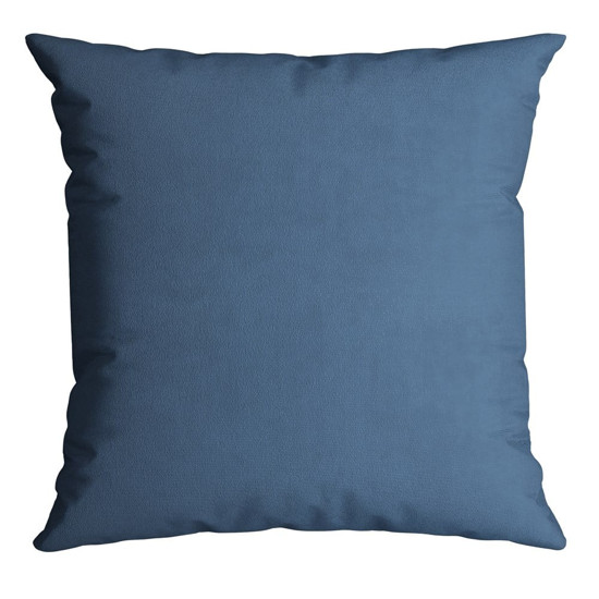 Imagem ALMOFADA VELVETEEN DECORATIVA 804 LISA AZUL 43 CM X 43 CM COR BRANCO E AZUL 