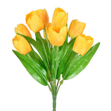Imagem de BUQUÊ DECORATIVO DE TULIPAS AMARELAS EM PLÁSTICO MOLDÁVEL 31X22 CM - GRILLO - Grillo Ltda