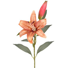 Imagem de HASTE DECORATIVA DE LÍRIO TIGRE CAFÉ EM PLÁSTICO MOLDÁVEL 82X16CM - GRILLO - Grillo Ltda