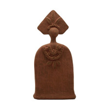 Imagem de ESCULTIURA DECORATIVA INDIGENA 4 AMANA COR TERRACOTA 14,5X5X30CM  - Glass Ware Industria E Comercio Eireli
