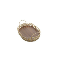 Imagem de BANDEJA OVAL PALHA CESTARIA 35X25X6,5CM COR CARAMELO - Inverno Verao Comercio De Modas E Decoracao Eireli