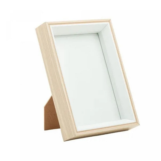 Imagem PORTA-RETRATO DE MDF 15CM X 20CM COR BEGE E BRANCO 