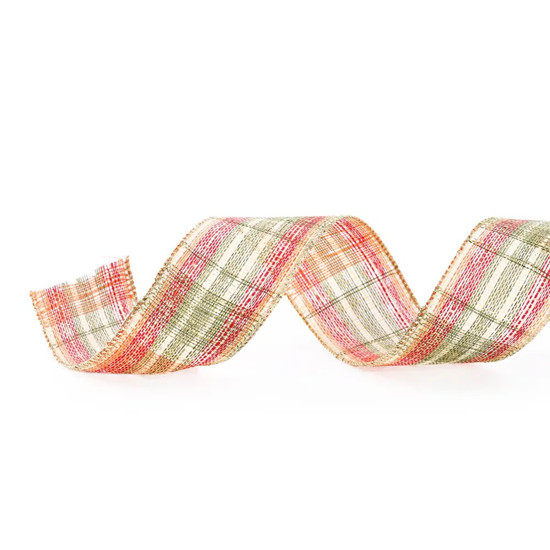Imagem FITA XADREZ NATALINA COR VERMELHO, VERDE COM BRANCO 3,8 CM X 9,14 METROS 