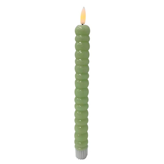 Imagem JOGO DE 2 VELAS DECORATIVA COM LED MOVIDO A PILHA A24,50CM COR VERDE