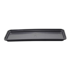 Imagem de PRATO FLOREIRA PARA VASO Nº2 EM RESINA DE POLIPROPILENO COR PRETO 45,5X17,5CM - Atacaplast Comercio E Distribuidora Ltda