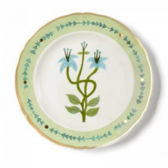 Imagem PRATO PARA SOBREMESA DE PORCELANA ITALIANA BITOSSI DA COLEÇÃO BOTANICA 20,5CM