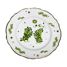 Imagem de PRATO RASO DE PORCELANA ITALIANA BITOSSI DA COLEÇÃO FLORAL COM FILETE DOURADO 26,5CM  - 6f Decoracoes Imp E Exp E Com Ltda