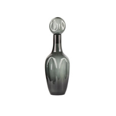 Imagem de GARRAFA DECORATIVA EM VIDRO COR PRETO COM TAMPA 20X20X57CM  - Cross Comercial Ltda