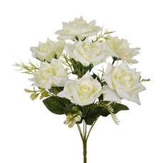 Imagem de BUQUÊ ROSA DIAMANTE X7 CREME 20X34CM GRILLO 50158 - Grillo Ltda