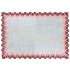 Imagem de LUGAR AMERICANO AUGURI CASA ZIG ZAG BRANCO COM BORDADO 35CM X 50CM ROSA  - Auguri Casa Importacao E Exportacao 