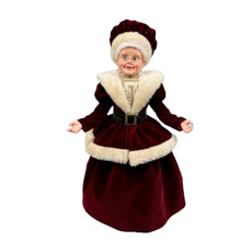 Imagem de MAMÃE NOEL DECORATIVA COR VINHO COM DOURADO 45CM  - Zona Livre Logistica Epp