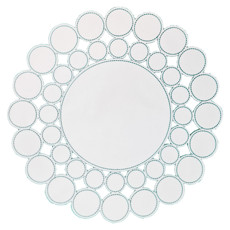 Imagem de LUGAR AMERICANO AUGURI CASA SFERE BRANCO COM BORDADO AZUL 40CM  - Auguri Casa Importacao E Exportacao 
