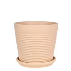 Imagem de VASO DECORATIVO EM CERÂMICA COR AREIA 15X15X16,5CM - GRILLO 55800 - Grillo Ltda