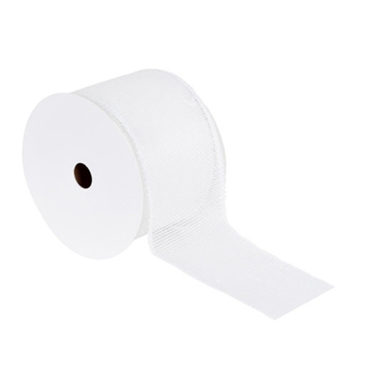 Imagem FITA ARAMADA DECORADA 6,3CM X 9,14M COR BRANCO - GRILLO 56561