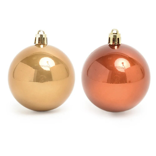 Imagem TUBO COM 6 BOLAS DE NATAL LISAS PEROLADAS EM PLÁSTICO 10CM - CROMUS