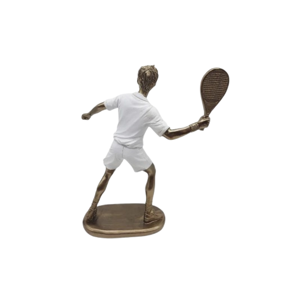 Imagem ESCULTURA DECORATIVA HOMEM TENISTA EM RESINA 18X8X24CM - MABRUK 