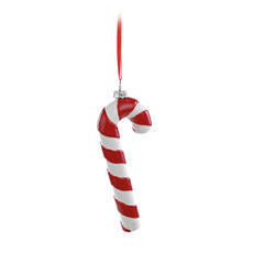 Imagem de BENGALA CANDY CANE DECORATIVA DE PLÁSTICO COR VERMELHO COM BRANCO 1,5X6X16CM - CROMUS  - Cromus Embalagens Ind. E Com. Ltda